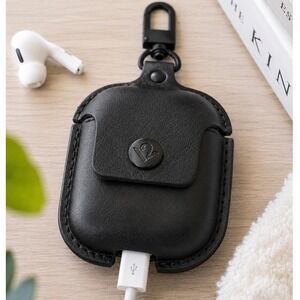Twelve South AirSnap Leather Case Apple AirPods 2nd‎ Gen Black Swivel Clip 29-16